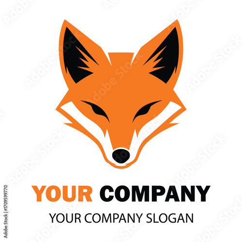 Vector art of stylized orange fox head logo