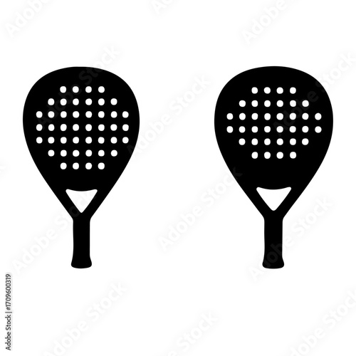 padel racket vector silhouette illustration ball