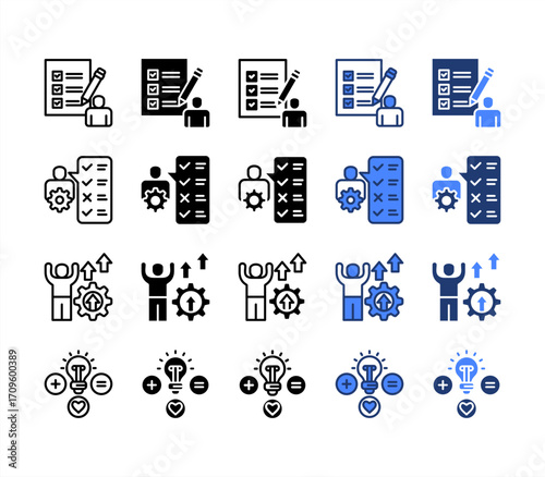 Service, Good Feedback, Understanding, Rating, multiple style icon set.