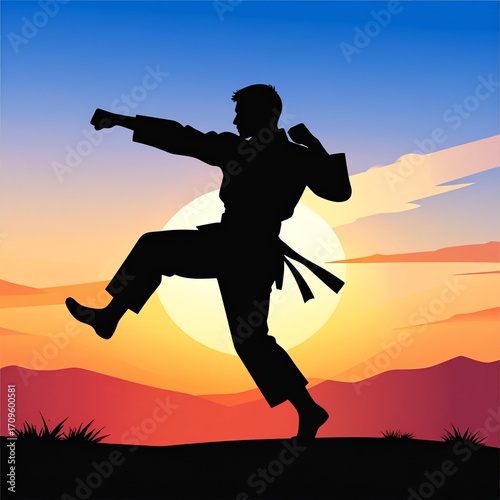 Taekwondo is a Korean martial art focusing on powerful kicks, discipline, self-defense, and combat techniques.