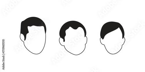 human face icon set line art