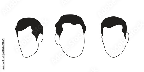 human face icon set line art