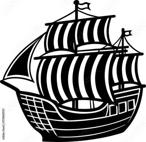 pirate ship vector illustration