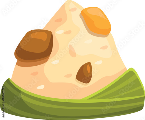 Delicious zongzi featuring glutinous rice, meat, and other fillings, traditionally enjoyed during the dragon boat festival