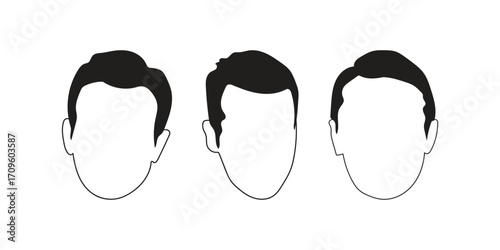 human face icon set line art