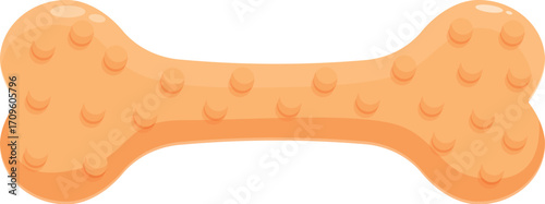 Orange bumpy bone toy for dogs, promoting dental health and providing entertainment