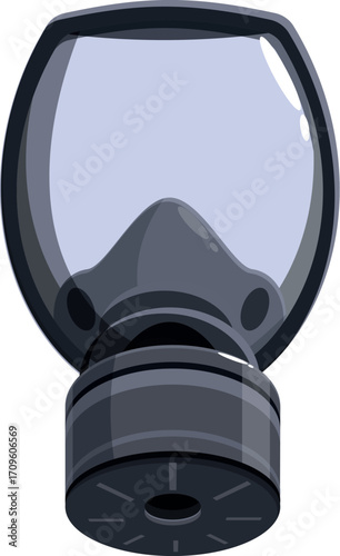 Military gas mask protecting from toxic fumes and viruses, ensuring safety and respiratory protection in hazardous environments
