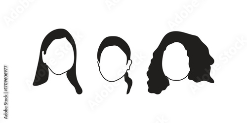 human face icon set line art