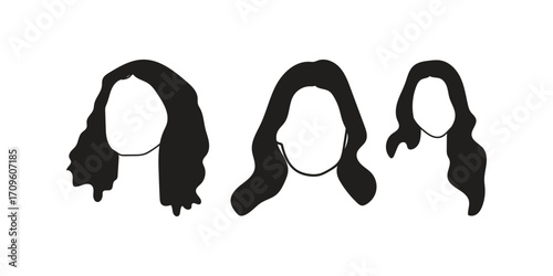human face icon set line art