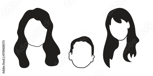 human face icon set line art