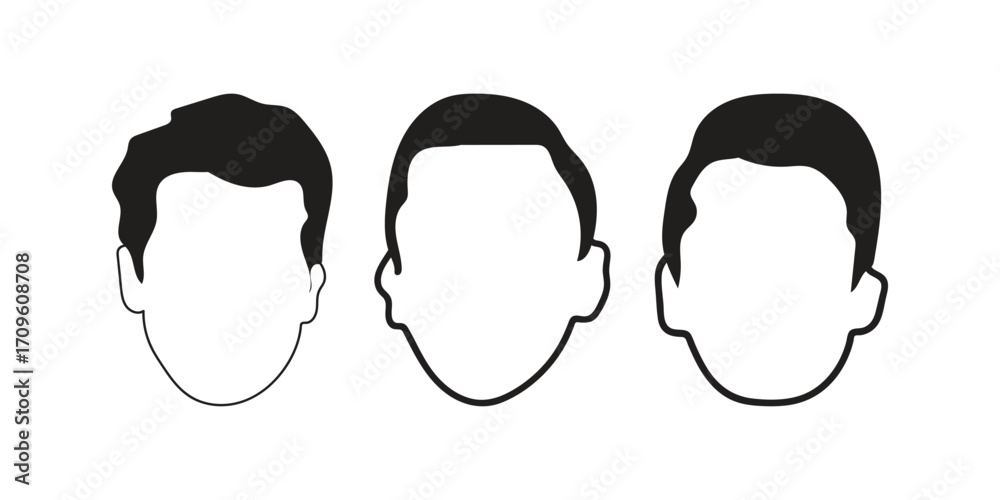 human face icon set line art human face icon set line art
