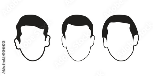 human face icon set line art