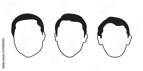 human face icon set line art