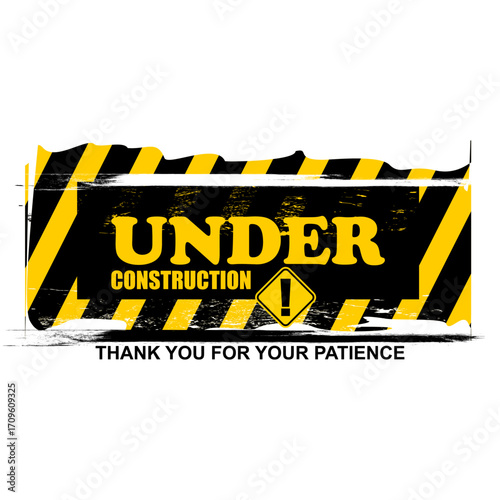 Under Construction, board and sign vector