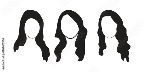 human face icon set line art