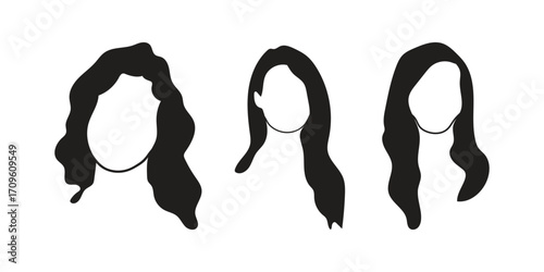 human face icon set line art