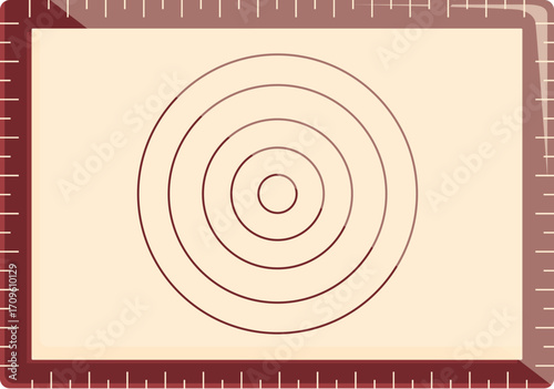 Silicone baking mat featuring circular markings for precise pastry and dough preparation