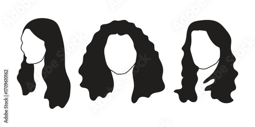 human face icon set line art