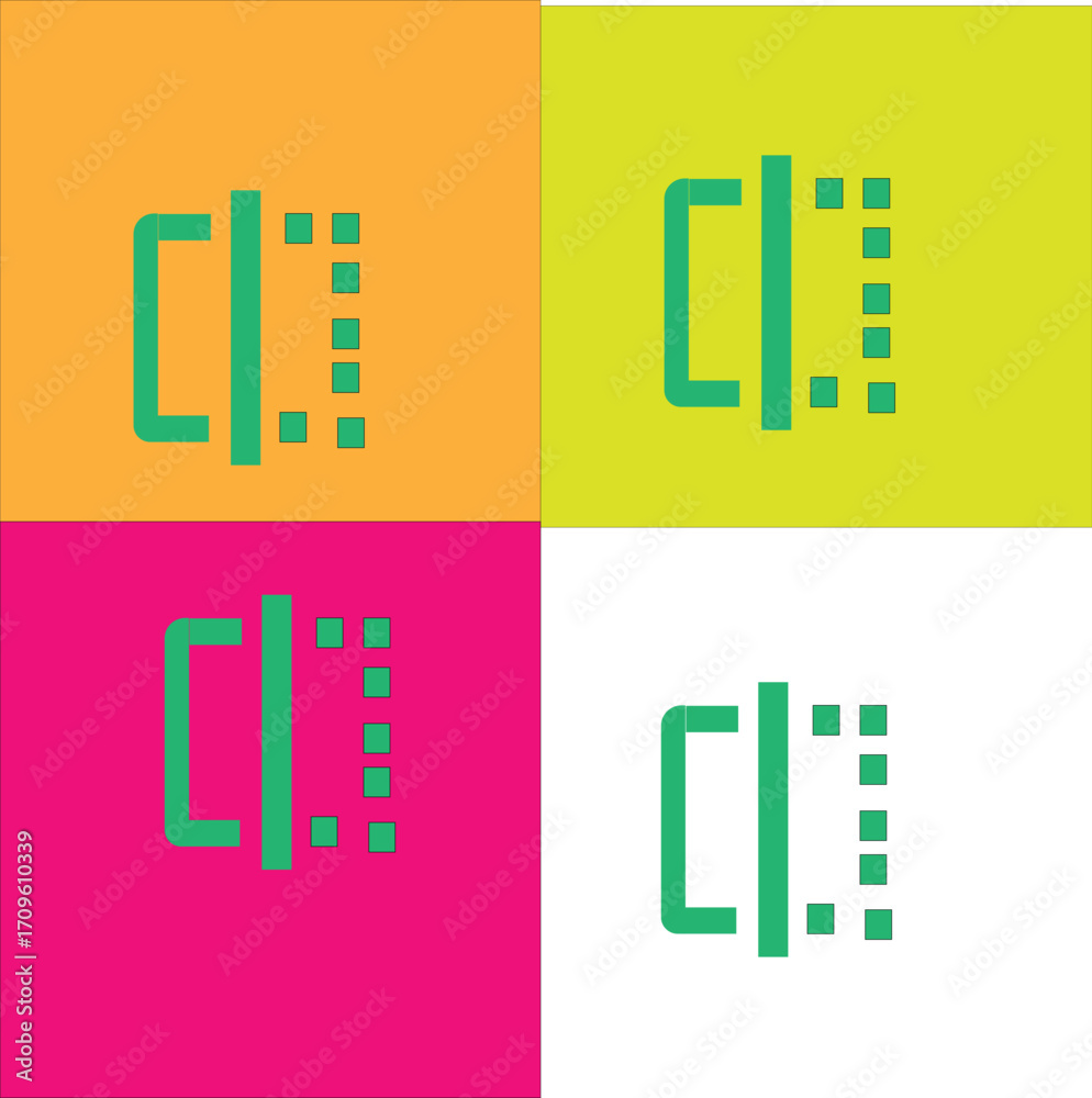 Obraz premium set of colorful pixel icons