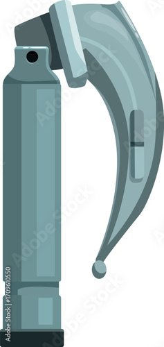 Medical laryngoscope with handle and blade ready for intubation procedures in hospitals and clinics