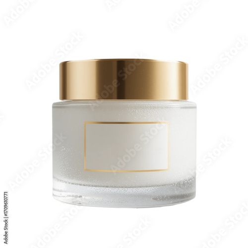 a slim frosted glass jar 
