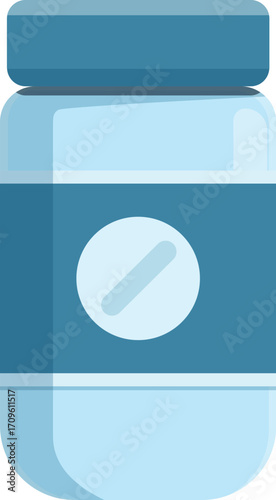 Glass pill bottle containing medication, promoting health, wellness, and pharmaceutical industry