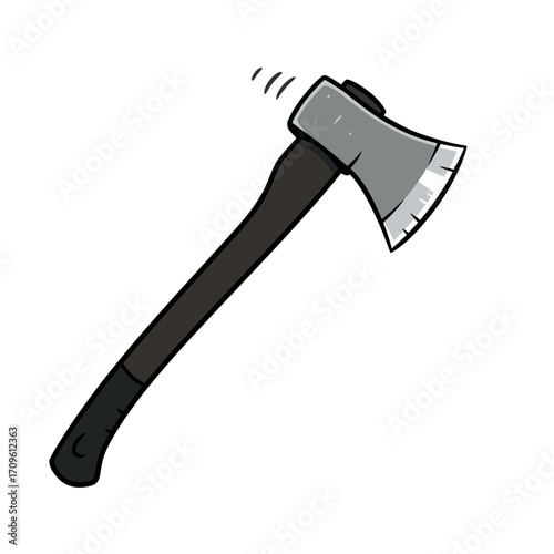 Sharp Black Axe Illustration – Creepy Horror Tool for Halloween and Scary Weapon Design