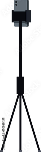 Smartphone holding on tripod with holder for streaming or recording video content