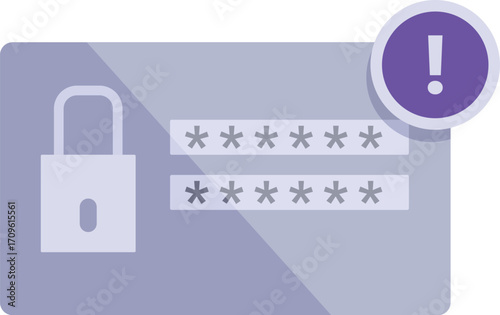 Password security alert showing access denied and padlock, concept for online security and privacy