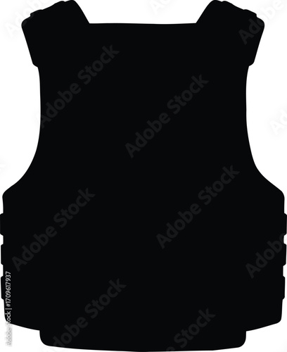 Tactical vest silhouette protection gear military equipment vector