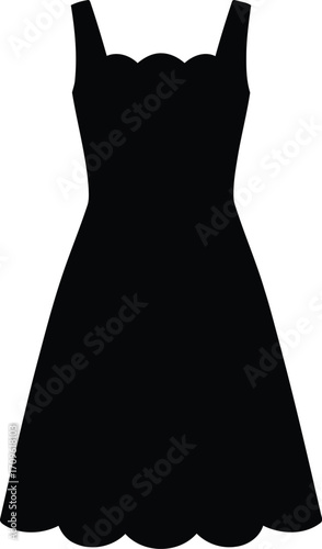 Elegant black silhouette dress for fashionable style vector