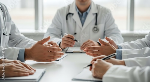 Medical Professionals in Meeting Discussing Patient Cases.