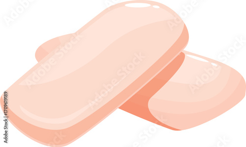 Two bars of soap lying on top of each other, evoking cleanliness and hygiene