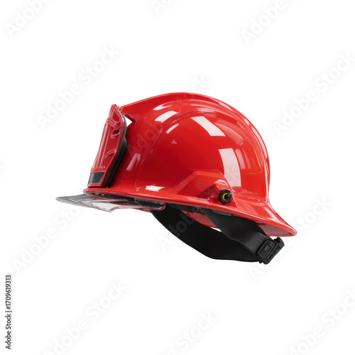 Red Firefighter Helmet with Faceshield - Safety Equipment
