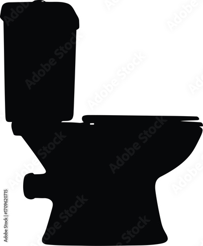 Modern toilet silhouette vector bathroom fixture clean design vector