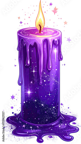 Purple candle with stars (1)