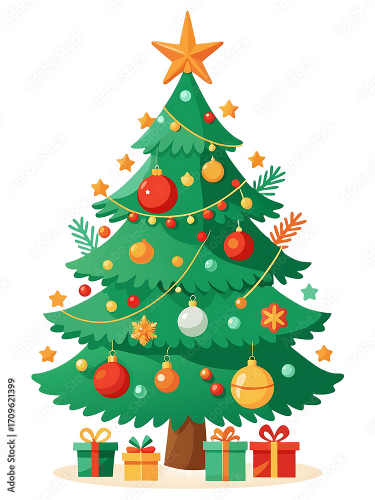 Fototapeta premium Christmas Tree With Transparent Background