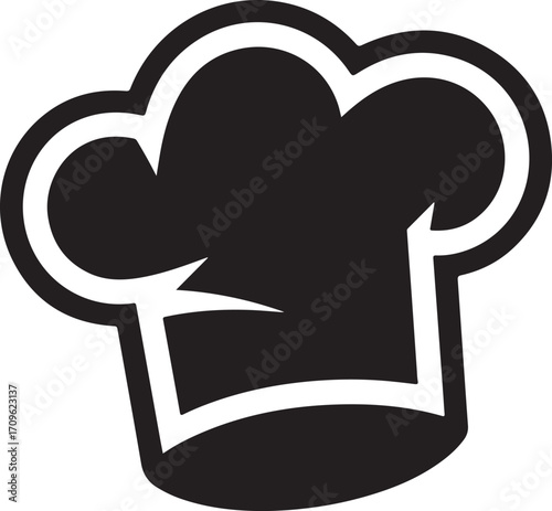 Bold black vector illustration of a chef s hat for culinary themes and restaurant branding