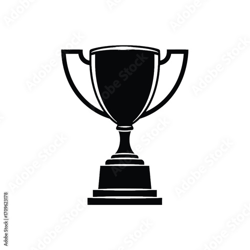 Classic championship trophy vector icon symbol of victory achievement and success silhouette