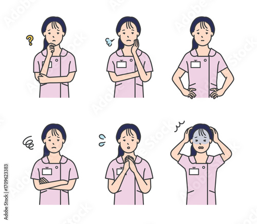 看護師のアイコンセット イラスト素材