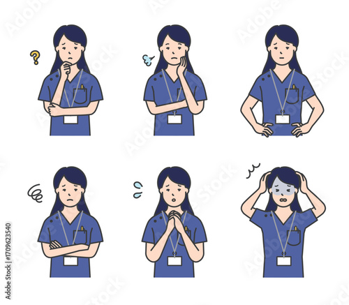 看護師のアイコンセット イラスト素材
