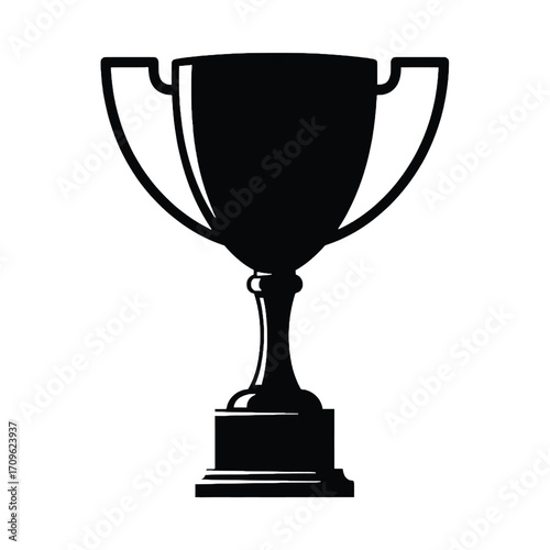 Classic silhouette vector trophy illustration for achievement and victory celebration silhouette