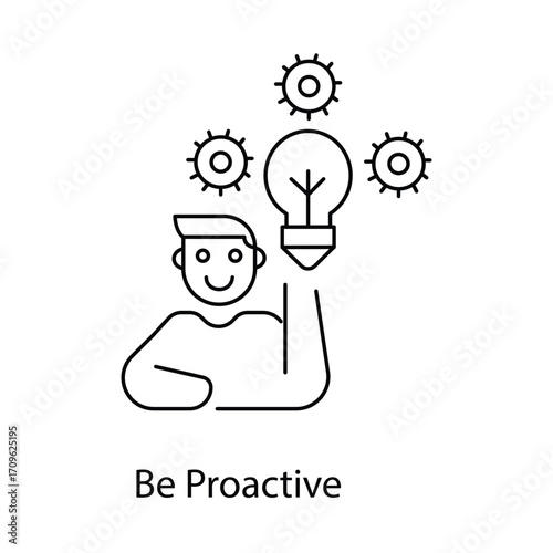 Be Proactive Icon. Vector Design