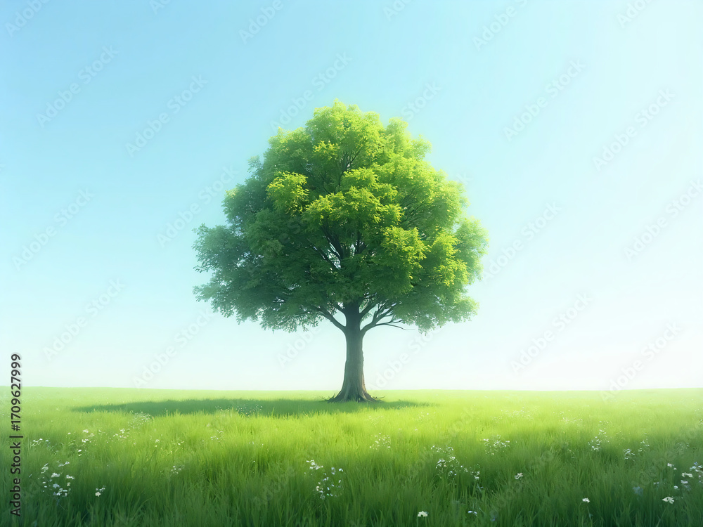 Fototapeta premium Lone Tree in Blue Sky