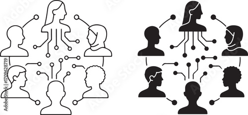 Diversity People Network Connection Community Technology Icon