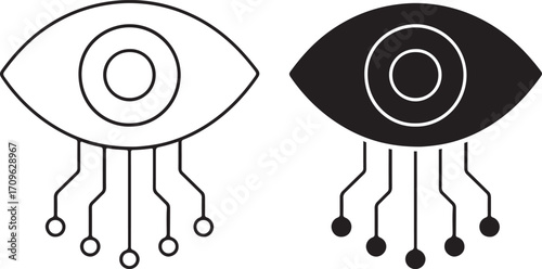 Digital Eye Technology Vision Surveillance Security Icon