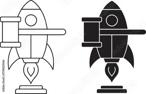 Rocket Launch Justice Law Innovation Legal Technology Icon