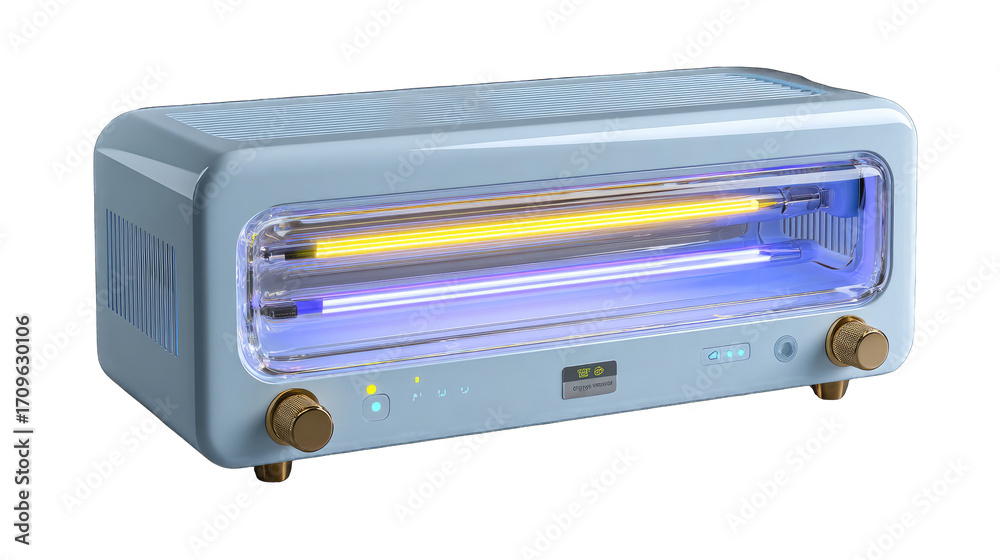 Fototapeta premium Light blue retro-style UV sanitizer