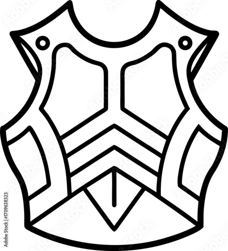 Medieval Knight's Chest Armor Outline