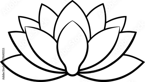 Lotus Flower Sacred Line Art Vector Illustration